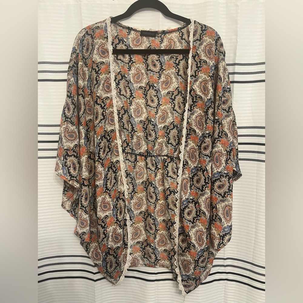Mittoshop paisley/ floral sheer kimono LARGE